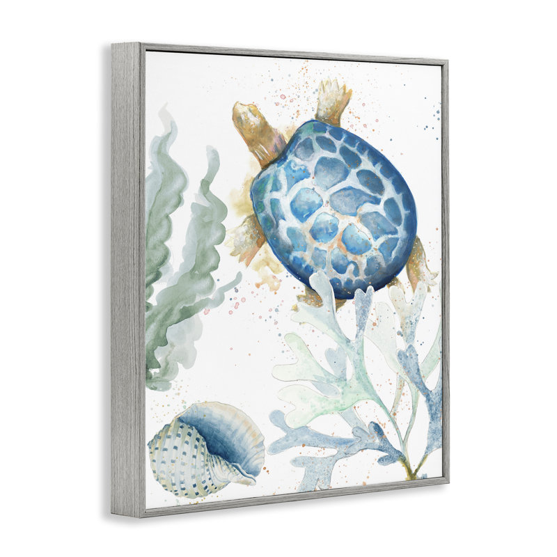 Tortue mouchetée et art giclée corail par Patricia Pinto, Estampe numérique Farmhouse, H 14 po x l 11 po