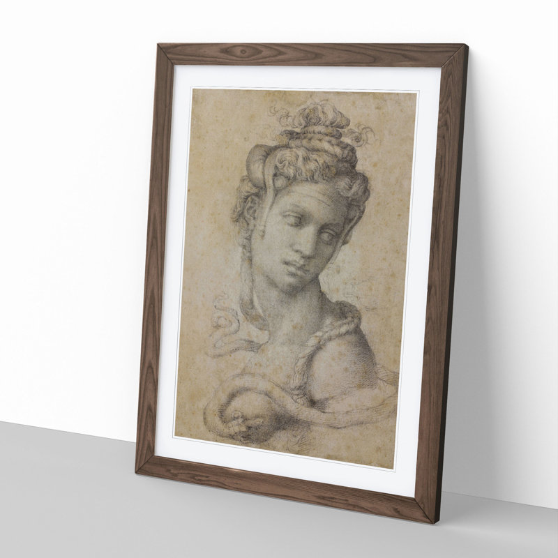 Cleopatra by Michelangelo - Picture Frame Painting, Walnut Framed, 65cm H x 48cm W x 2cm D