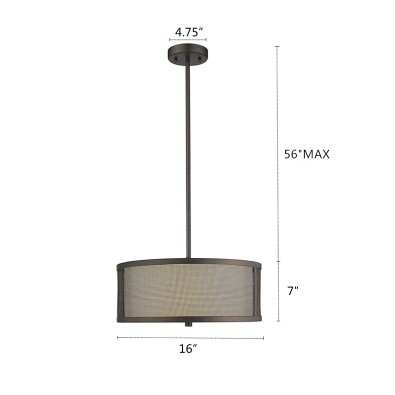 Hanceville 3 - Light Drum Chandelier