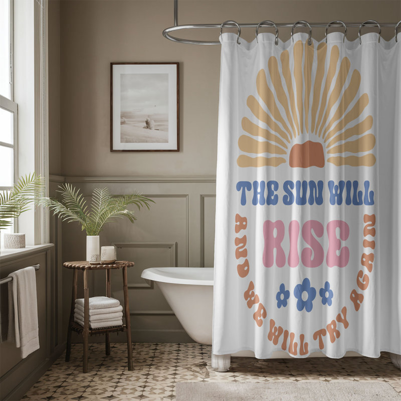 Light Petals - Rideau de douche standard 1 pièce, H 74 po x l 71 po