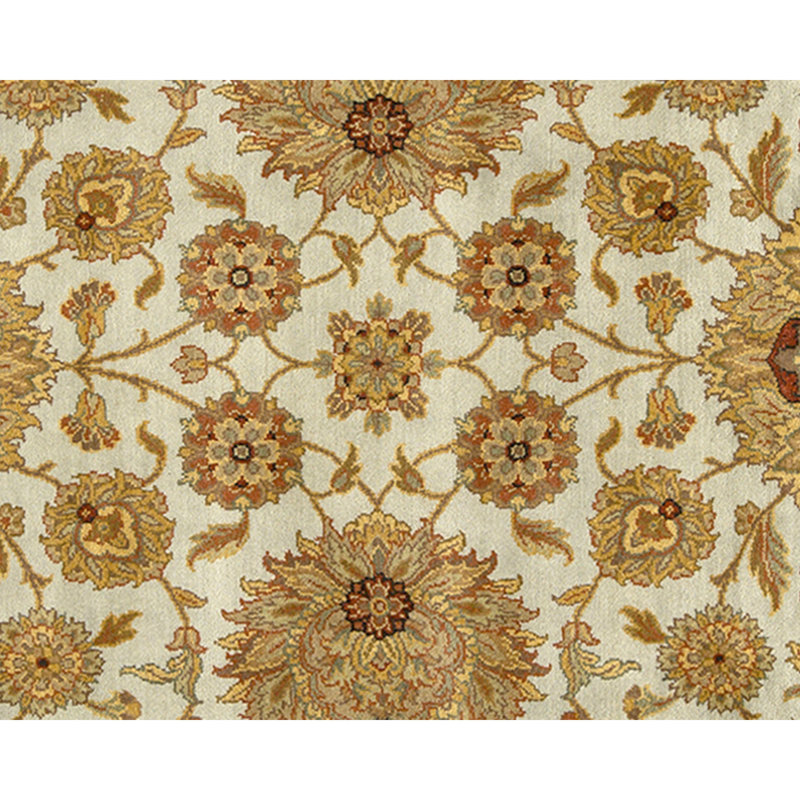 Hand Knotted Wool Oriental Area Rug in Light Blue And Ivory