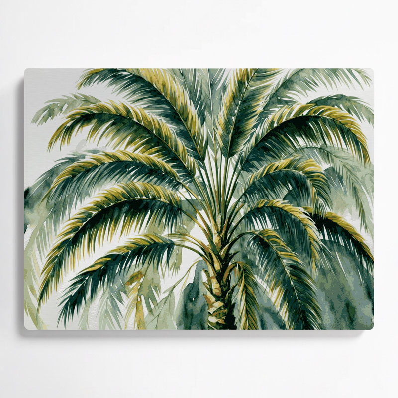 Botanical Areca Palm Beige Metal Wall Art, 132" H x 168" W x 0.05" D