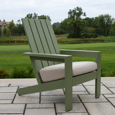 Adirondack en aluminium vert Rhys avec coussin Sunbrella