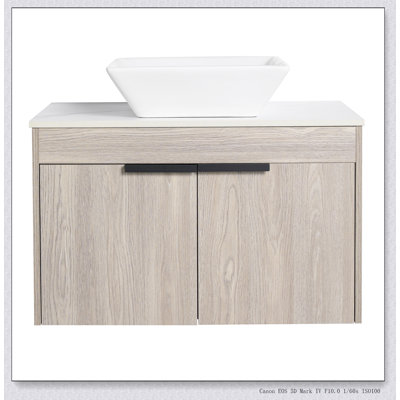 Ensemble de meuble-lavabo mural 30 po avec lavabo en céramique Modern Design