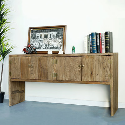 62.99" Brown Rectangular Solid Wood Console Table
