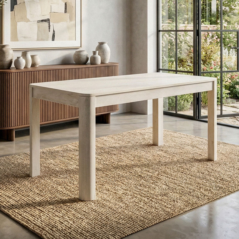 Mango Dining Table with Wood Base