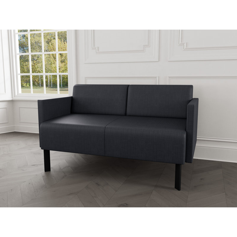 Causeuse de réception Luxe Lounge, Acier noir, Plot Line chaudron