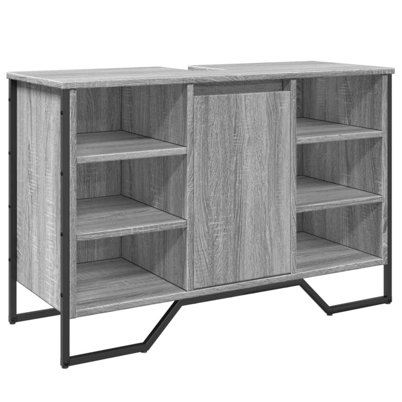 9-5 Bathroom Sink Cabinet 91x35x60 cm Engineered Wood, Grey/Sonoma