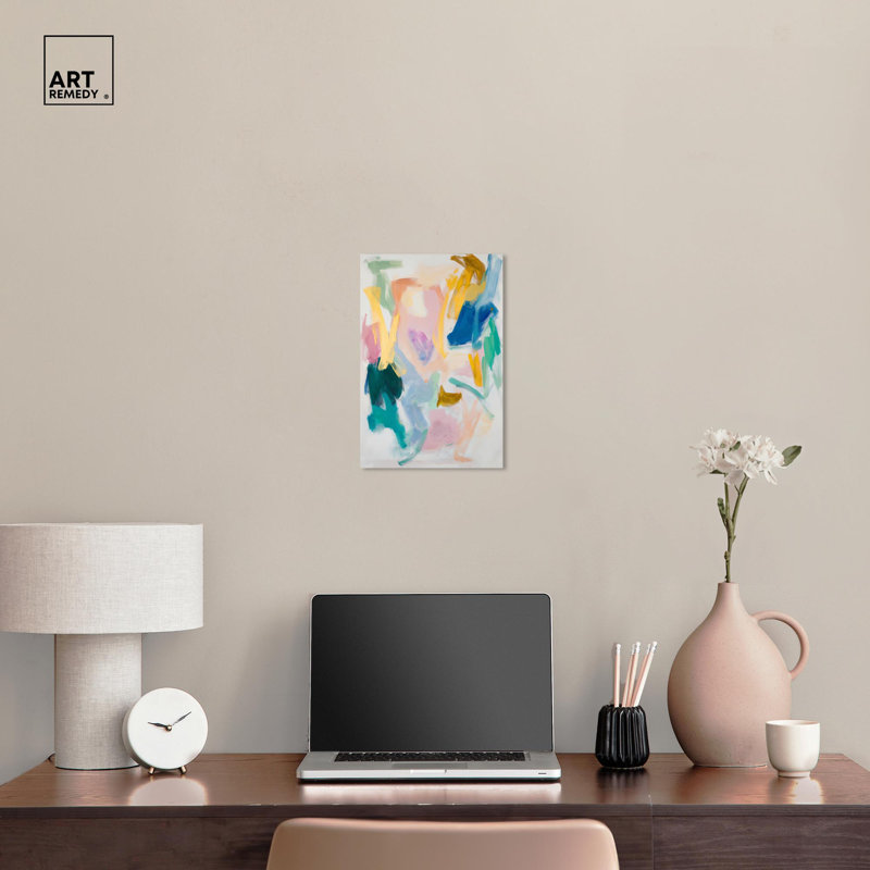 Brushstroke Bliss 10" x 15" Multicolor Canvas Abstract Art