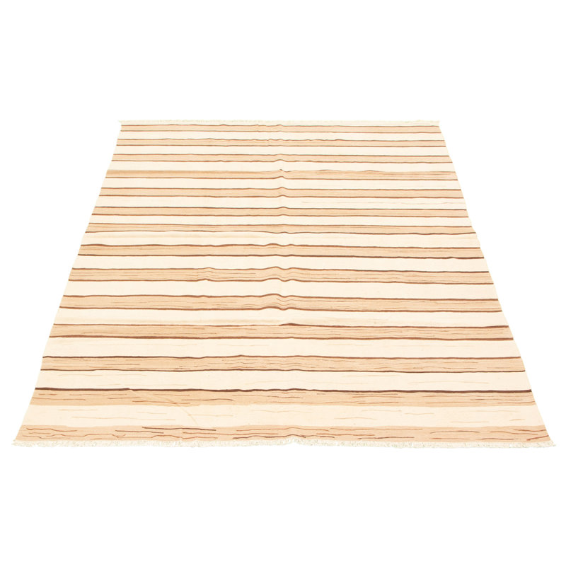 Tapis crème en laine tissé à plat 6 pi 1 po x 9 pi Terryville