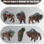 Figurine de sculpture de bison en résine rustique Western