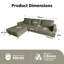 2-Piece 90" Upholstered L-Shaped Fabric Corner Sofa-2010216025