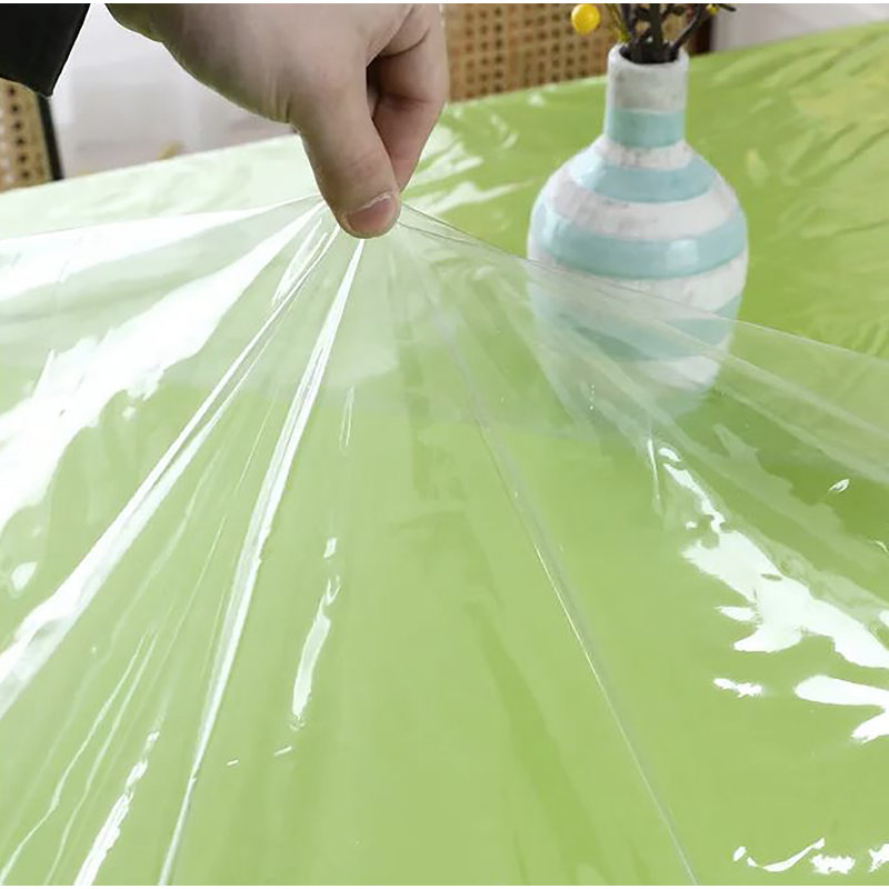 Nappe de protection en PVC transparent pour table de salle à manger, 76 po x 54 po