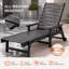Chaise longue de patio en bois massif avec dossier inclinable à 4 positions