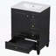 Meuble-lavabo autoportant avec plateau, tiroirs et tablettes en céramique, parfait pour les petites salles de bain-115146784