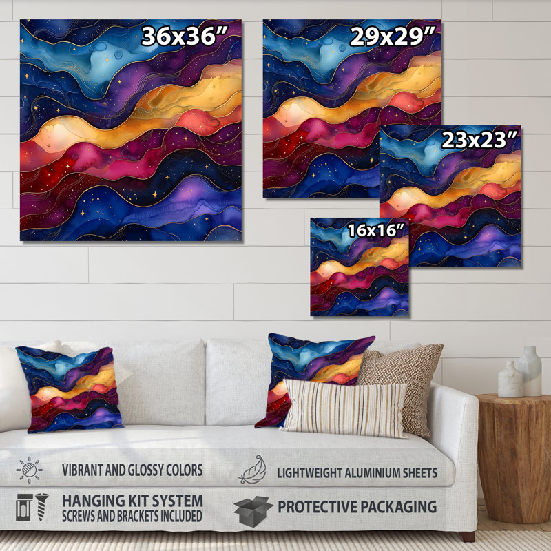Velours Aura des étoiles dans le système solaire I - espace, décoration murale en métal, impression astronomique