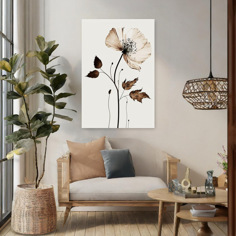 Art contemporain, art floral abstrait, H 48 po x l 32 po