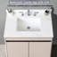 Meuble-lavabo en pierre frittée blanche 37 po - lavabo central rectangulaire, dosseret de 4 po, trous de robinet pré-percés, pierre de comptoir classique de 37 pouces, ajout chic