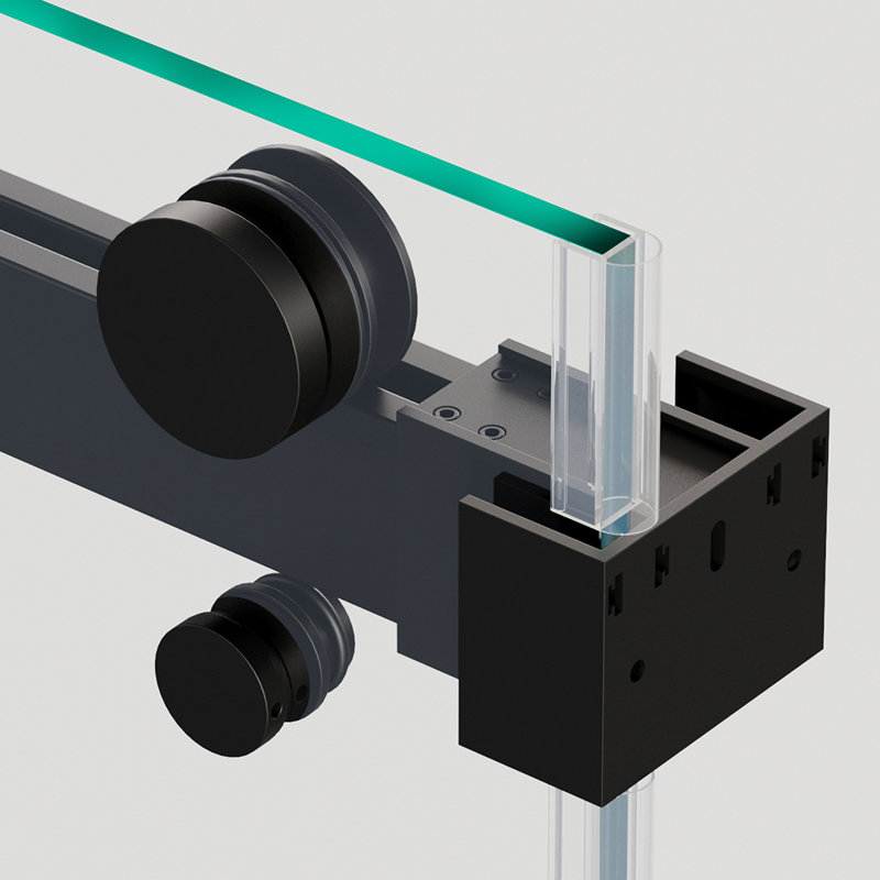Luna 58 to 60 in. W x 60.5 in. H Sliding Bypass Frameless Tub Door in Matte Black with 3/8 in. (10mm) Thick Clear Glass