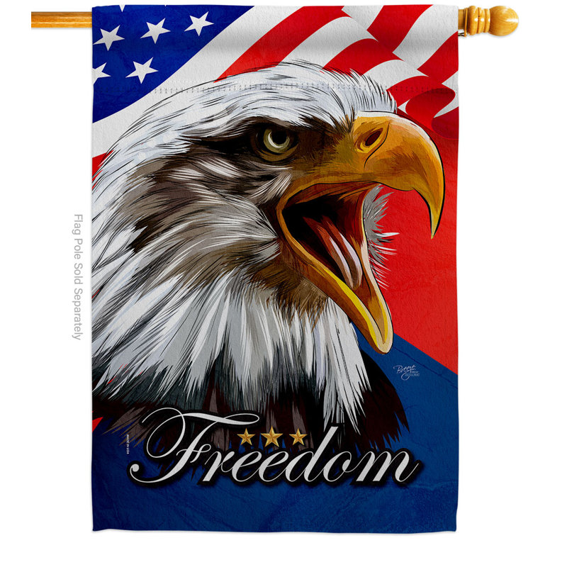 Drapeau de jardin en polyester Our Face Americana, H 40 po x l 28 po