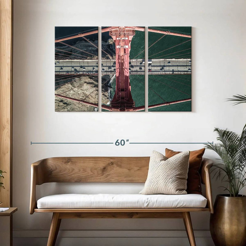 Lilie Golden Gate Bridge Aerial View, 28" H x 45" W