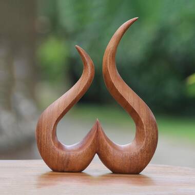 Exquisite Workmanship Wooden Art Sculpture , Handmade Wooden Sculptures