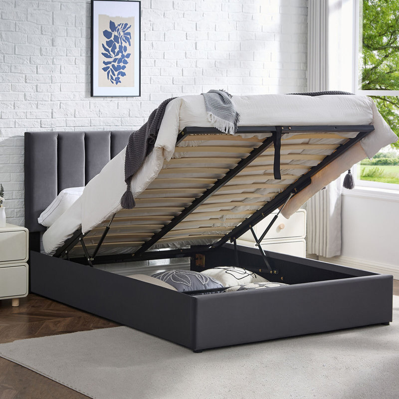 Solid Wood Bed, Grey, 147 x 200 cm