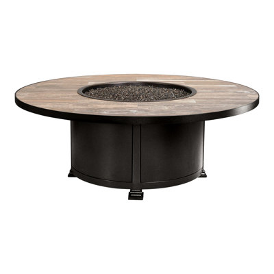 Santorini Round Iron Propane and Natural Gas Fire Pit Table