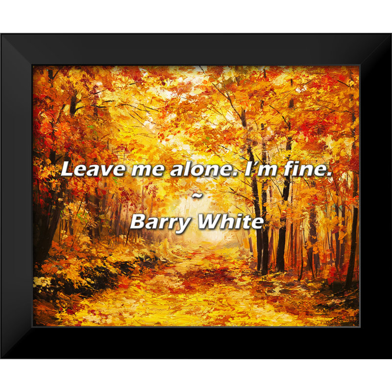 Citation de Barry White: Laissez-moi tranquille. Ca va.
