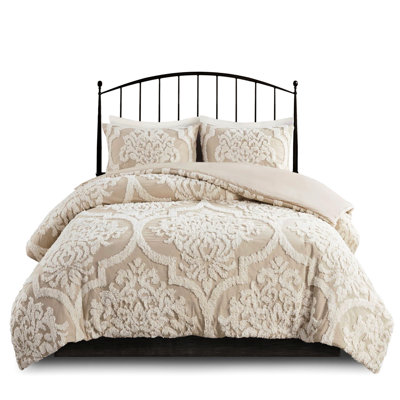 Housse de couette très grand / très grand en chenille de coton avec motif et bouton, lavable à la machine