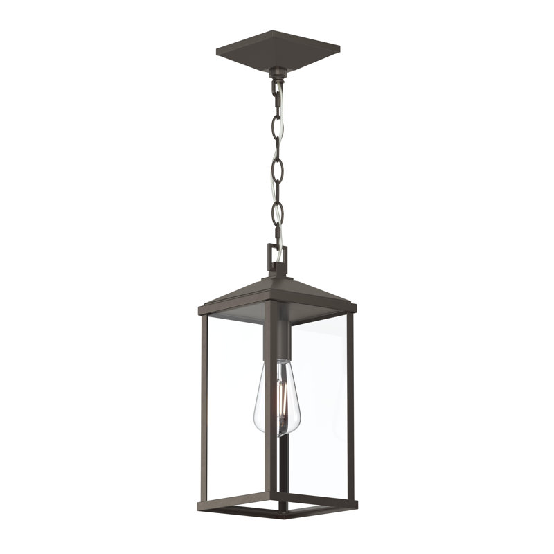 Cantley Antique Bronze Outdoor Pendant with Clear Glass Panels, Antique Bronze
