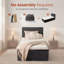Lit plateforme tapissier, aucun assemblage requis Lit de compression avec matelas à ressorts-1116818220-1116873942