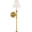 Piaf Large Tail Sconce in Hand-Rubbed Antique Brass with Linen Shade