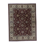 Manchuria Hand-Knotted Wool WINE / CREAM Area Rug