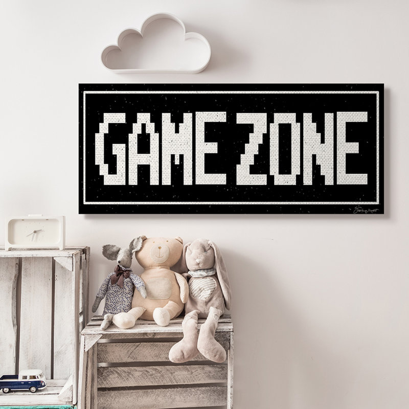 Art de jeu d'arcade de Gambill, H 17 po x l 40 po x P 1,5 po, Toile tendue