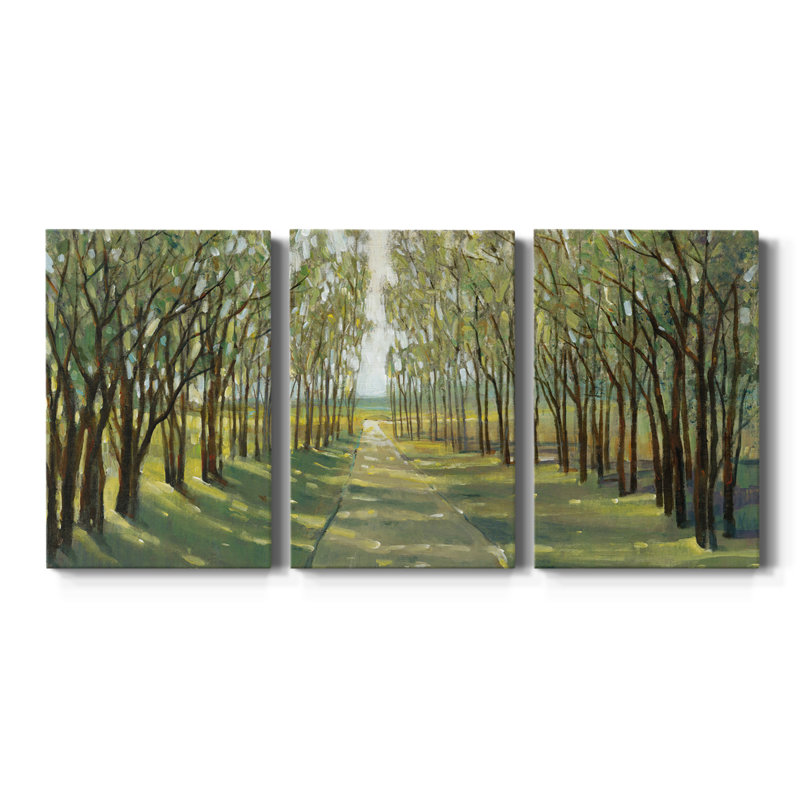 " Forest Path " 3 - Pieces, 27" H x 54" W x 1" D