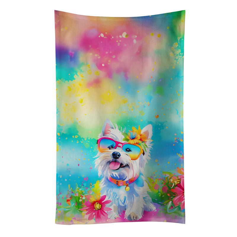 Westie Hippie Dawg Kitchen Towel