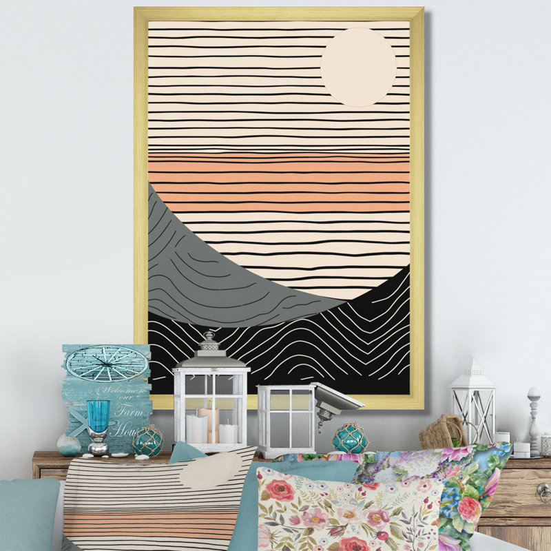 Simple Horizon III, reproduction d'art sur toile, H 32 po x l 24 po x P 1 po, Cadre doré à une seule photo