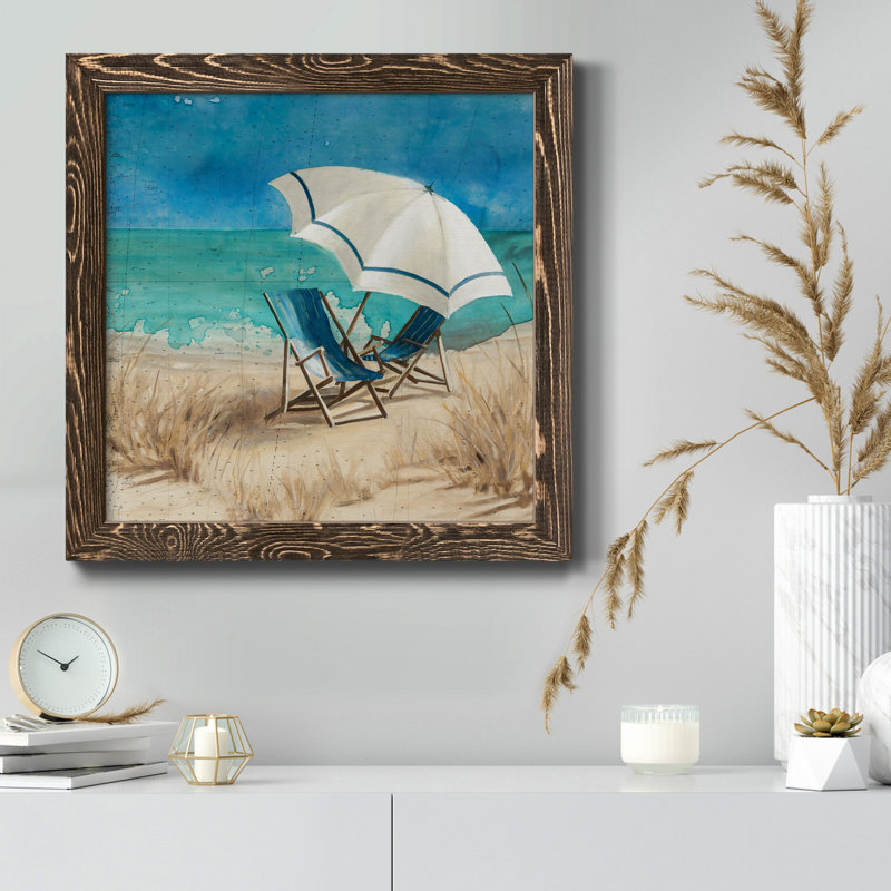 Weather II - Peinture sur toile encadrée, Encadré de bois de noyer, H 27,5 po x l 27,5 po x P 1,5 po