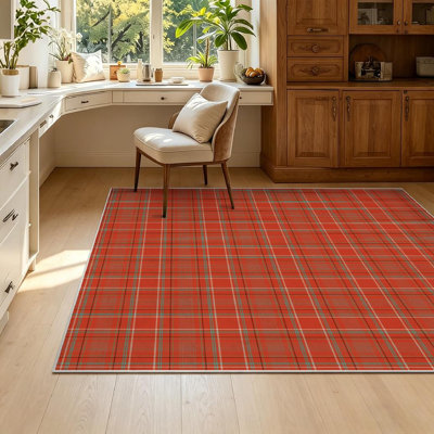 Black Tartan Traditional Checkered British Fabric Abstract Backdrop Buffalo Machine Washable Indoor Area Rug