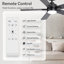 Ventilateur de plafond moderne de 107 cm (42 po) avec lumière et télécommande, moteur CC réversible silencieux, ventilateur de plafond à DEL 3CCT avec 6 vitesses et minuterie-2062016011