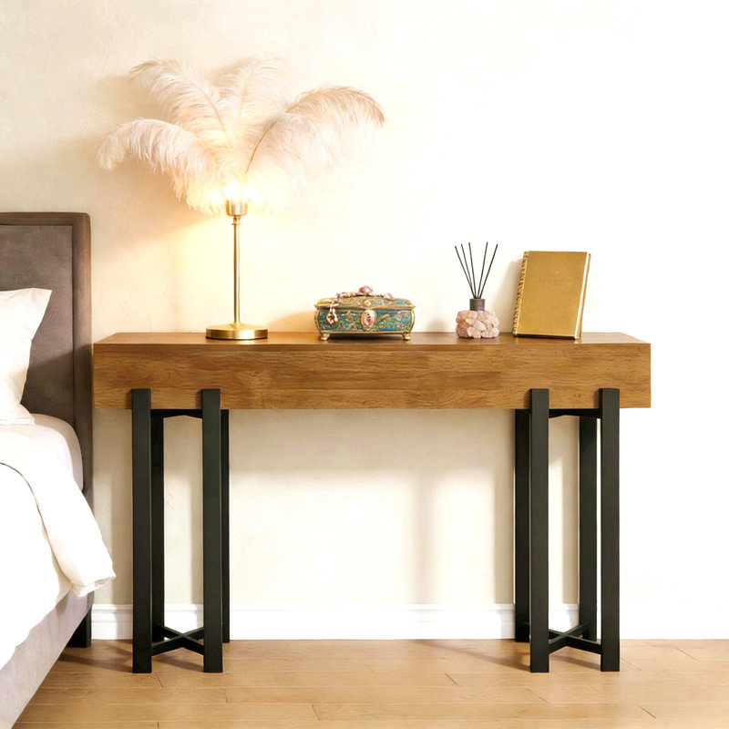 Foyer Table,Rustic Console Table,Hallway Table,Sofa Table,Display Shelf, Brown