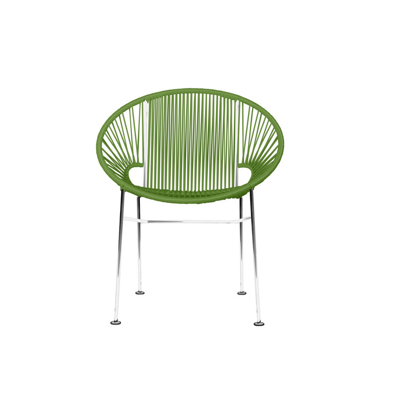 Concha Indoor/Outdoor Handmade Dining Chair, Chrome, Cactus