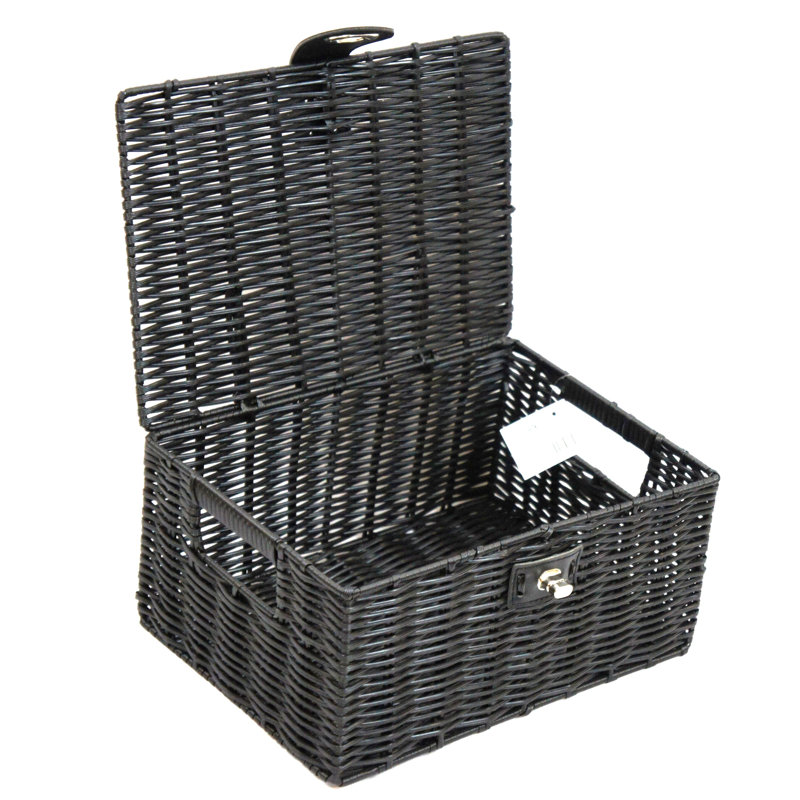 Brambly Cottage Plastic Decorative Basket, 12.5cm H x 28cm W x 20cm D, Black