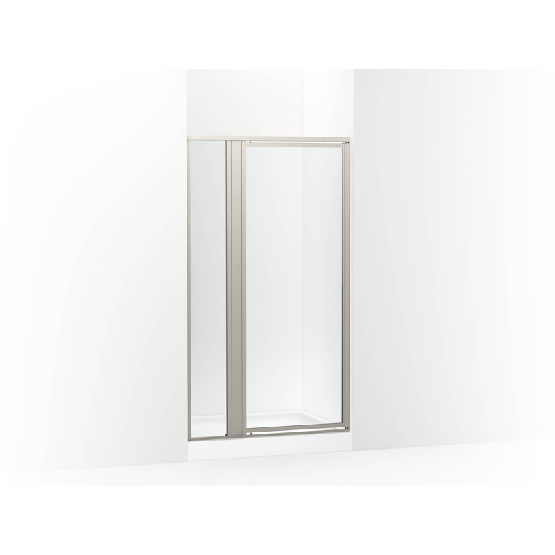 Attend 69" H Pivot Shower Door With 1/8"-Thick Glass, Nickel