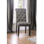 Ensemble classique de 2 chaises d'appoint capitonnées en lin-114326309