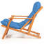 Élégante chaise de jardin en bois de hêtre massif de 19,7 po x 31,9 po x 19,7 po | Sans vernis, peinture à base d'eau | Taille fermée: 59,1 pouces | Bleu élégant et couleurs naturelles, parfait pour la détente et le confort en plein air-86931916
