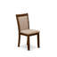 Ensemble de table de salle à manger 5 pièces comprenant une table de salle à manger à piédestal et 4 chaises Parson en lin brun clair avec dossier rembourré - Noyer antique-968869428-968869431-944740635