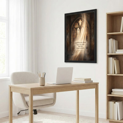 Black Wood Framed，Canvas Wall Art for Living Room, Bedroom, Office or Entryway – Decorative Wall Decor with Light Ray