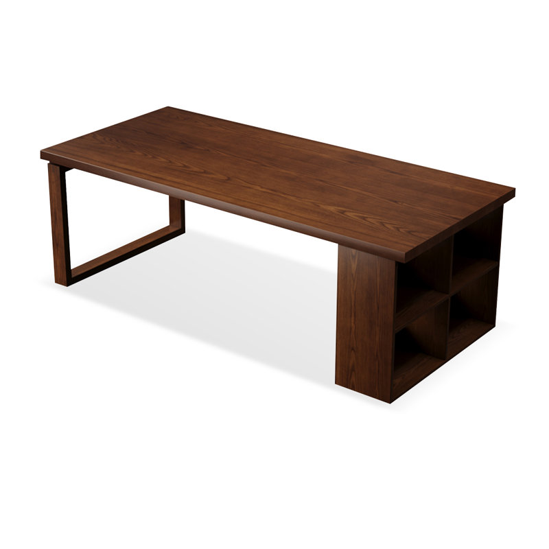 Bureaux rectangulaires en bois massif brun clair, H 29,53 po x l 86,61 po x P 35,43 po